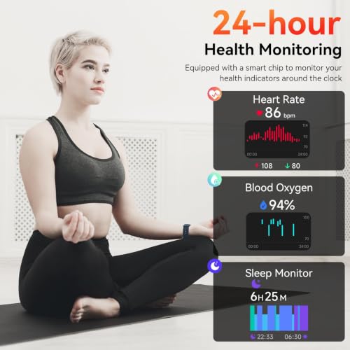 Smart Watch with Alexa Built-in, 1.83" HD Touchscreen Fitness Tracker, Bluetooth Notifications/Calls, IP68 Waterproof, 120+ Sport Modes, 24/7 Heart Rate & Sleep Monitor for iPhone Android iOS (Blue) Blue