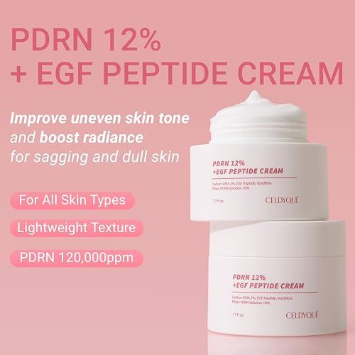 Salmon DNA PDRN 120,000 ppm EGF Peptide Serum & Cream Set w/Volufiline, Phyto PDRN 12%, Growth Factor – Anti-Aging Face Serum & Facial Cream with Niacinamide, Hyaluronic Acid – Korean Skincare Duo PDRN 12% DUO