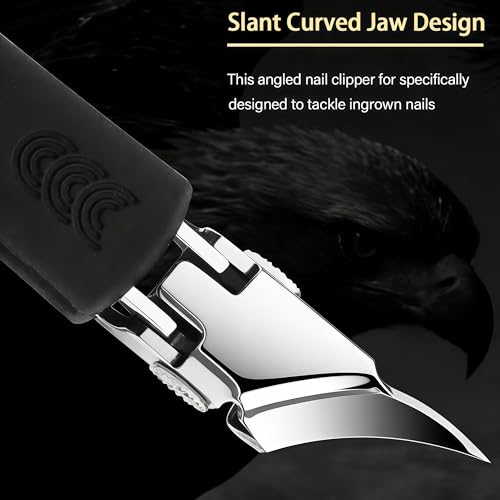 Toenail Clippers for Thick Toenails,Nail Clippers for Men and Seniors,Slant Curved Blade Toe Nail Clippers for Thick Nails for Seniors