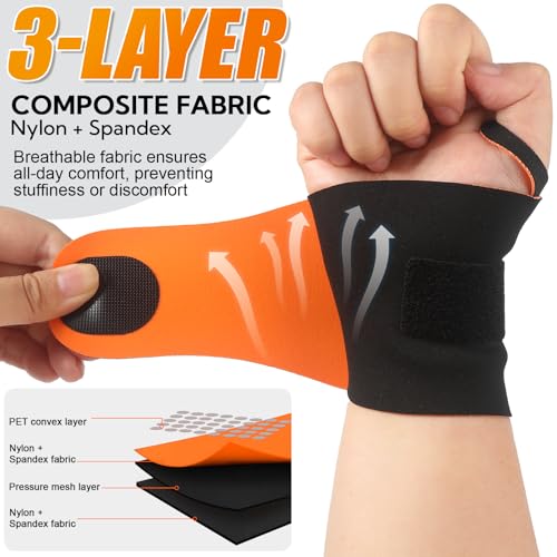 VZZNN 4 Pack Wrist Brace Support for Carpal Tunnel
