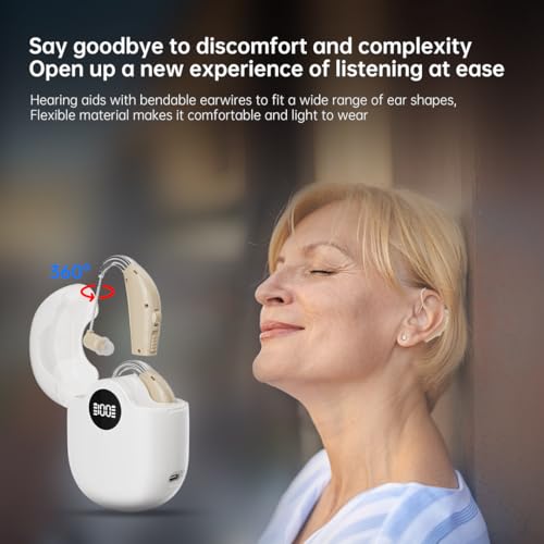 OTC Rechargeable Hearing Aids For Seniors Noise Cancellation Standby 90h