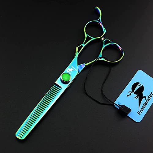 ROCOCO 6.0 Inch Hand Sharpened Hair Cutting Scissors Set with Case - Green B-green