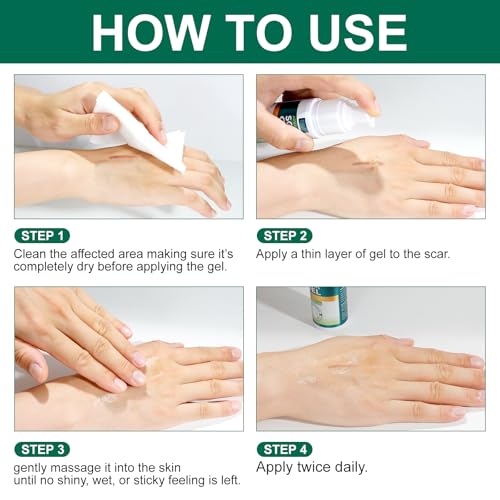 Scar Gel, Scar Removal Cream, Scar Treatment for Surgical Scars, Acne, Burn, C-Section, Keloid, Burn, Acne, Tummy Tuck, Remover Scar for Old or New, Kids, Men, Woman, 50Ml