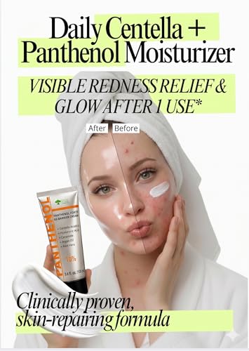 10% Panthenol Cream, Centella Asiatica + Ceramide Moisturizer – Intensive Skin Barrier Repair Cream Forte for Redness, Acne, Burns, Post-Procedure – Psoriasis & Irritation Care 3.4oz (Cream, 3.3 Oz) 3.3 Fl Oz (Pack of 1)
