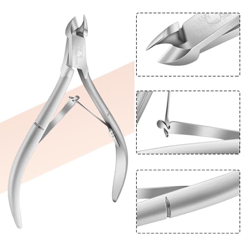 2 Pack Cuticle Nipper Cuticle Remover Cuticle Trimmer Stainless Steel Cuticle Cutter Clipper Nail Tools for Fingernails and Toenails