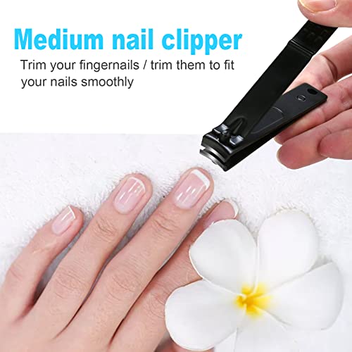 Nail Clippers Set, 4 Piece Fingernail Toenail Cutters for Men Women, Black