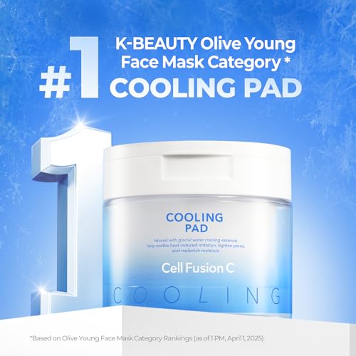 Cell Fusion C Post Alpha Cooling Pad – Hydrating & Cooling Korean Toner Pads | Panthenol & Glacier Water | Hydrating, Depuffing, Pore Care | 70 Pads / 6.08 fl.oz.