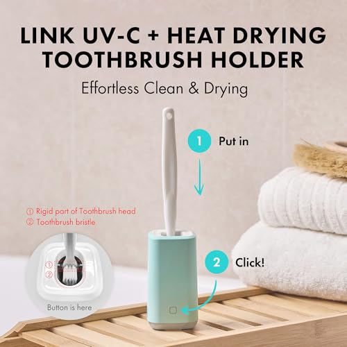 Link UV-C + Heat Drying Toothbrush Holder L-S201/Toothbrush Cover/Toothbrush Travel Containers/USB Charging Way/Auto Care System (Yellow)