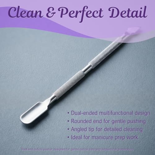2 Pack Stainless Steel Cuticle Nipper & Pusher, Manicure Pedicure Tool Set