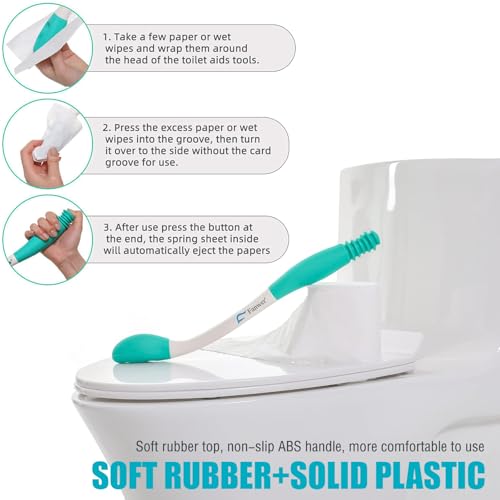 Toilet Aids for Wiping Bottom 3 Pack Self Wipe Assist Long Short Handle,Butt Wiper Tool with Boxes for Garage Storage,Daily Living Toilet Tissue aids for Women,Men,Disability and Elderly
