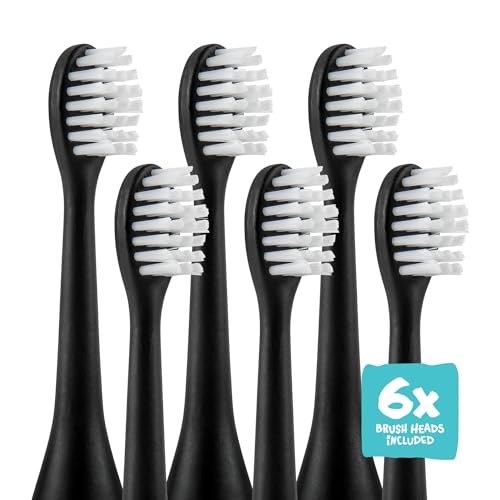 Made by Dentists Sonic X Electric Toothbrush – Rechargeable Kids Sonic Toothbrush, 8X Plaque Removal, 2 Speed Modes, 2-Minute Timer 6 Brush Heads Included, Tweens Ages 7+, Good Vibes Only Edition Black and Blue