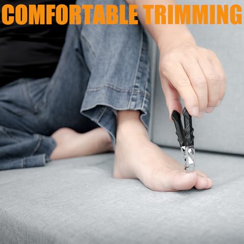 Heavy Duty Angled Head,Wide Jaw Clippers for Seniors and Man,Ingrown Toenail,Thick Nail.Long Handle, Slanted Nail Cutter for Men,Women,Pregnant,Elderly.4Pcs