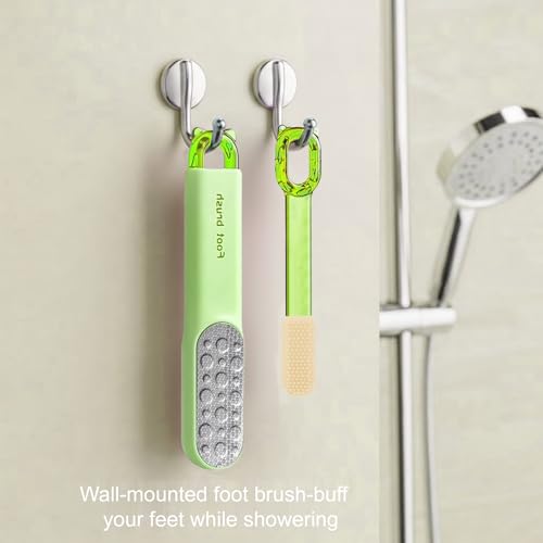Manual Stainless Steel Foot File, 2-in-1 Pedicure Callus & Corn Remover Green
