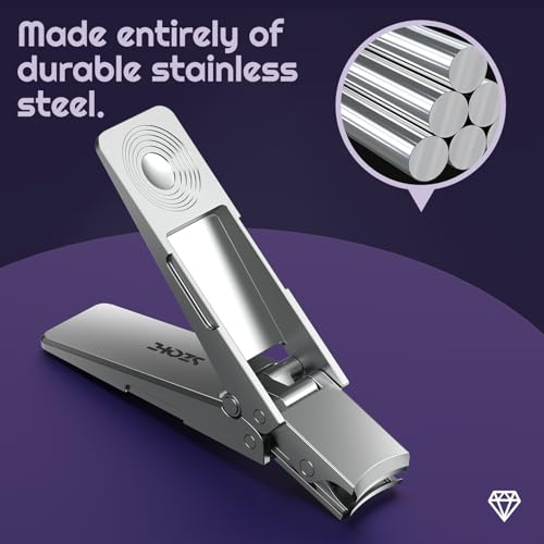Toenail Clippers, SZQHT Foldable Nail Clippers for Thick Nails, Men, Women & Seniors – Heavy-Duty Stainless Steel German Design with Nail File,Toe Nail Clippers