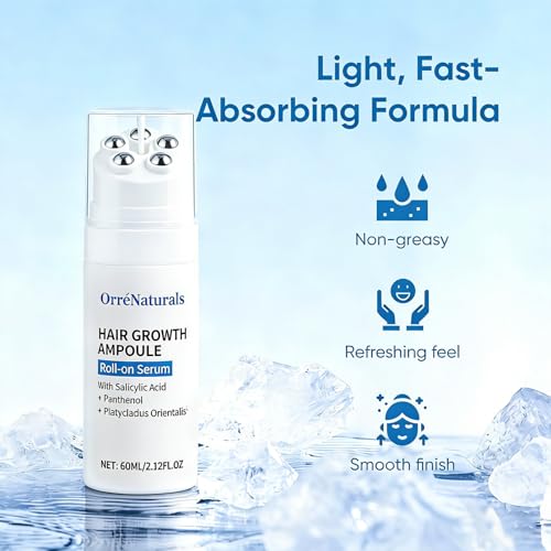 Orrenaturals Hair Revival Ampoule, Hair Growth Serum Roll on with Salicylic Acid, Hydrating & Strengthening Care for Thicker, Stronger and Fuller Hair (1) 1