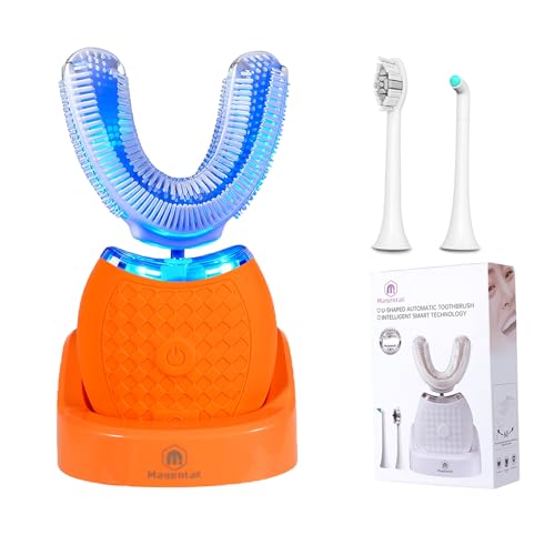 Electric Toothbrush for Adults,U Shaped Automatic Toothbrush for 360-degree Cleaning, 3 Modes for Whitening, Wire