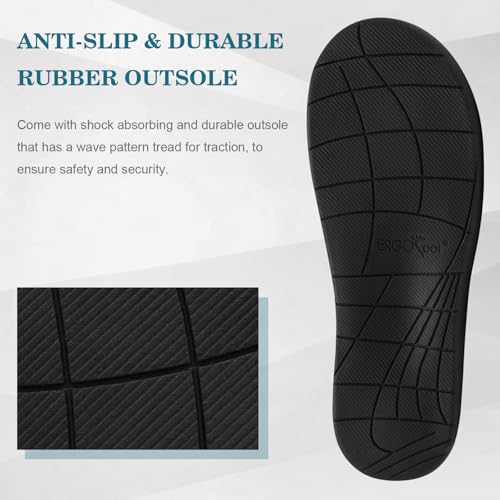 ERGOfoot Orthopedic Arch Support Slippers Women Men 11 Women/10 Men Grey