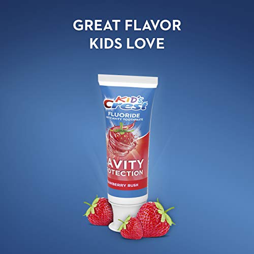 Crest Kid's Cavity Protection Fluoride Toothpaste, Strawberry Rush, 4.2 Ounce (Pack of 3) 4.2 Ounce (Pack of 3) Strawberry Toothpaste