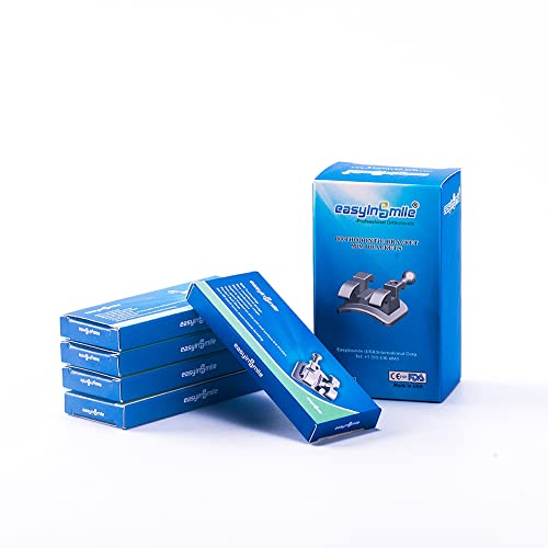 SNAWOP Dental Orthodontic Brackets Mini Metal Tooth Braces Roth/MBT (5 Packs Roth 022 3-4-5 with Hooks) 5 Packs Roth 022 3-4-5 with Hooks