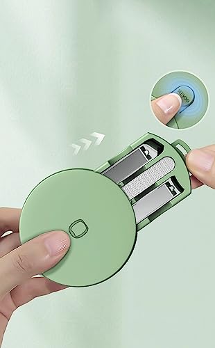 Portable 3-in-1 Stainless Steel Manicure Set with Macaron Green Carrying Case - Includes Nail Clippers, Nail Files, and Cuticle Trimmer - Ideal Travel Nail Cutter Kit for Men and Women