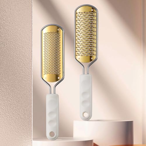 White Foot File Callus Remover, Foot File for Feet – Professional Pedicure Tool for Dead Skin Removal & Cracked Heels – Ultimate Stainless Steel Foot Scrubber for Soft, Healthy Feet White B