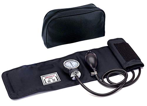 Santamedical Manual Blood Pressure Cuff - Adult Aneroid Sphygmomanometer Black Without Stethoscope