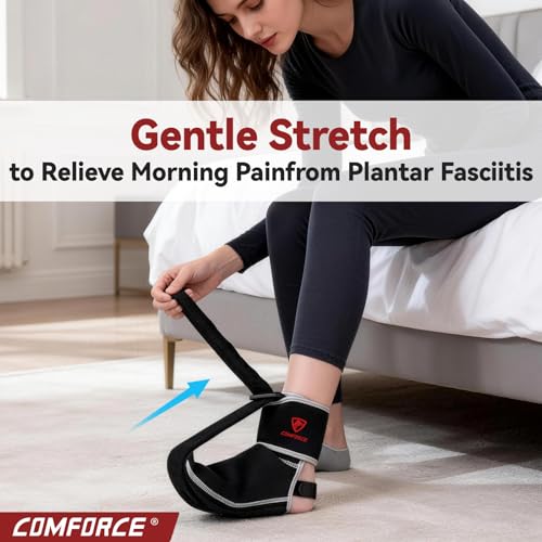 Plantar Fasciitis Night Splint Sock & Arch Support-24 Hour Heel Pain Relief Black