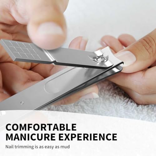 Derlaier Nail Clippers Set, Heavy-Duty Fingernail & Toenail Clippers，Silver Silvery-large/Small