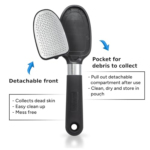 Rikans Foot File Foot Rasp Callus Remover Dead Skin Remover Double Sided Foot Scrubber Foot Care Pedicure Tool to Remove Hard Skin Can Be Used Wet or Dry Skin High Grade Stainless Steel File