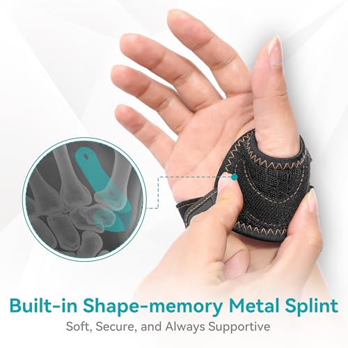 CMC Thumb Brace Left Hand, Mild Arthritis Relief Support Splint, Black, L Large