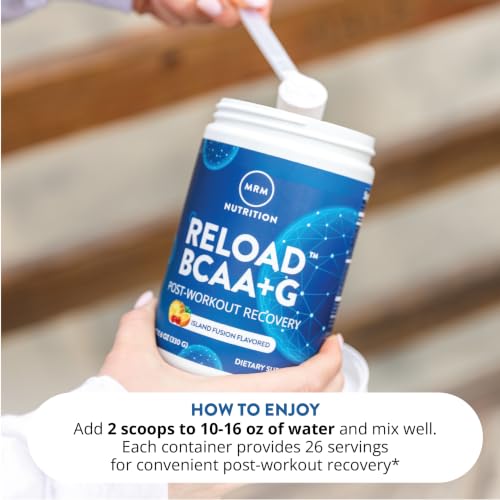 MRM BCAA+G Reload Post-Workout Powder - Island Fusion, Keto - 26 Servings 11.6 Ounce