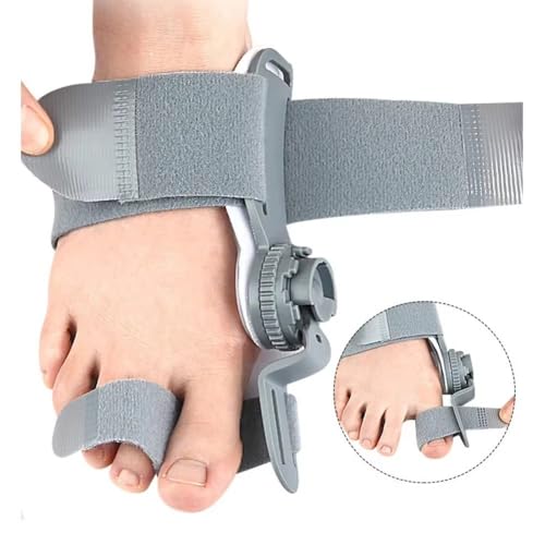 Leadigol Thumb Abduction Orthotic with Adjustable Knob,Rotatable Toe Separator Straightener Pedicure Foot Correction Brace(Grey)