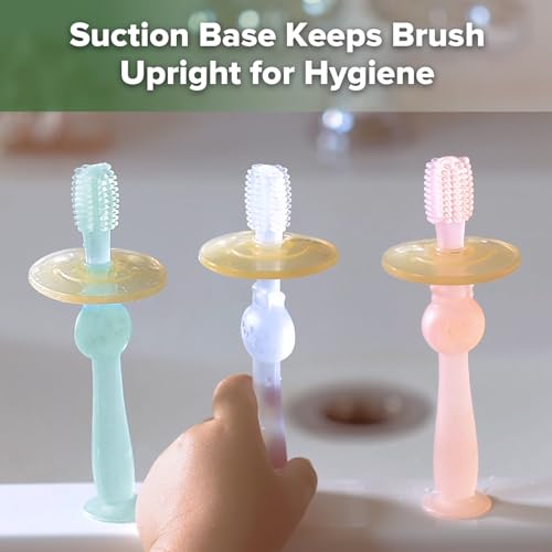 haakaa 360° Baby Toothbrush - Blue Wooden Baby Hair Brush 1PC