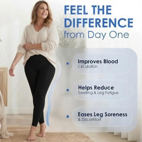 ABSOLUTE SUPPORT Women Compression Leggings 20-30mmHg, Black, Small