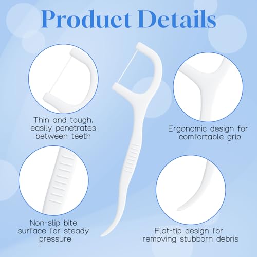 Individually Wrapped Dental Floss Picks Bulk Flossing Sticks (1000 Pack) 1000