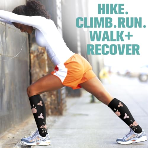 Laite Hebe Compression Socks for Women & Men Circulation(6 pairs)-Graduated Supports Socks for Running, Athletic Sports 01-Assorted28 Large-X-Large