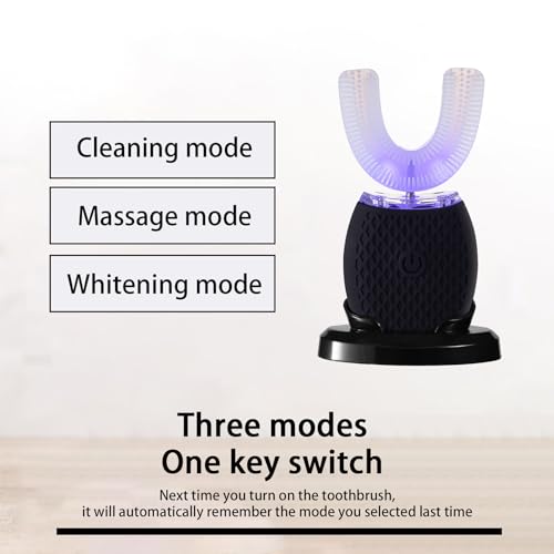 Adult Automatic Ultrasonic Toothbrush Waterproof Timer Travel Black