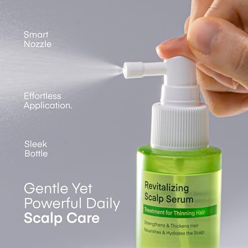 Scalp Serum for Hair Growth Spray – Korean Vegan Treatment for Hair Loss, Thinning & Itchy Scalp, Non-Greasy, Lightweight Formula to Exfoliate Dandruff & Strengthen Roots – For Men & Women (100 mL) 3.38 Count (Pack of 1)