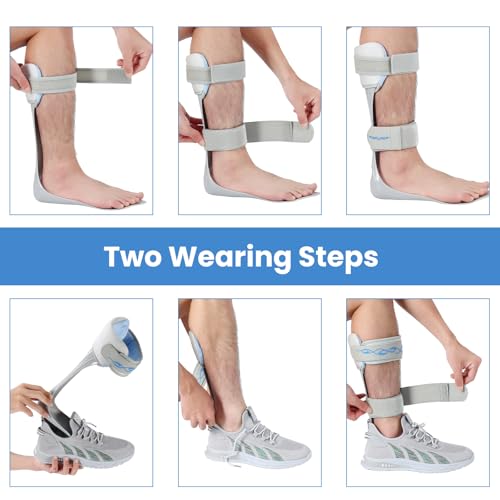 AFO Drop Foot Brace - Drop Foot Stabilizer Brace Foot Drop Brace with Stroke, MS, Hemiplegia, Drop Foot Support Shoes for Assist Walking Easier & Better (L-Left) L-Left