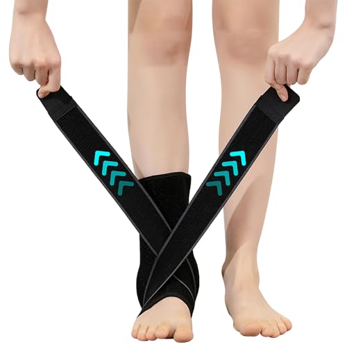 Ankle Braces for Women & Men, Ankle Support with Aluminum Splint, Crossed Elastic Strap, Compression Sleeve for Sprain, Tendonitis, Sporting, 1 Piece for Left or Right Foot, Black, Asian Size XL X-Large
