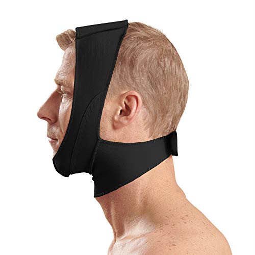 Marena FM100 Unisex Recovery Compression Minimal Coverage Face Post-Op Mask with Mid-Neck Coverage Black Large