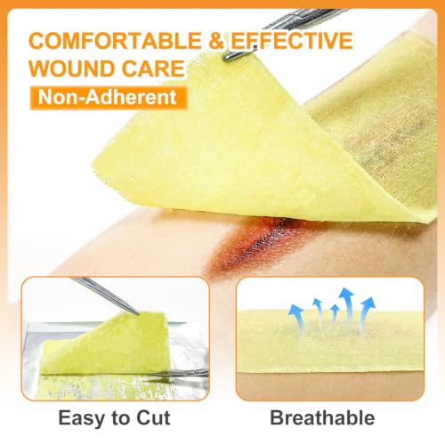 Carbou 4"x4" Medical Xeroform Petrolatum Dressing, 25 Pack, Non-Stick Gauze 4"x4" (Pack of 25)