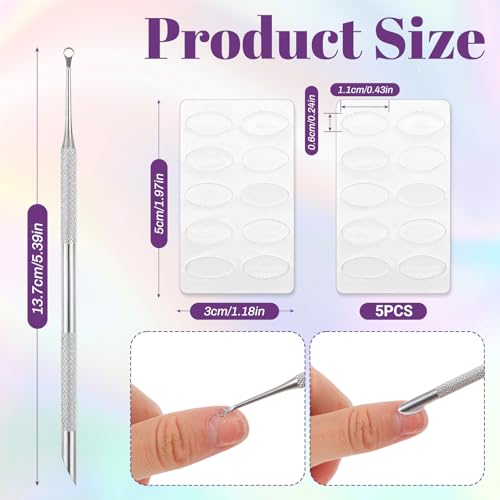 TIESOME Cuticle Pusher with 2 Ends, 1 Pcs Pre-Treatment Cuticle Pusher with 5 Sandpaper Sheets, Russian Prep Nail Art Dead Skin Removing Manicure Tool for Manicure Pedicure Nail Art (Silver) Silver