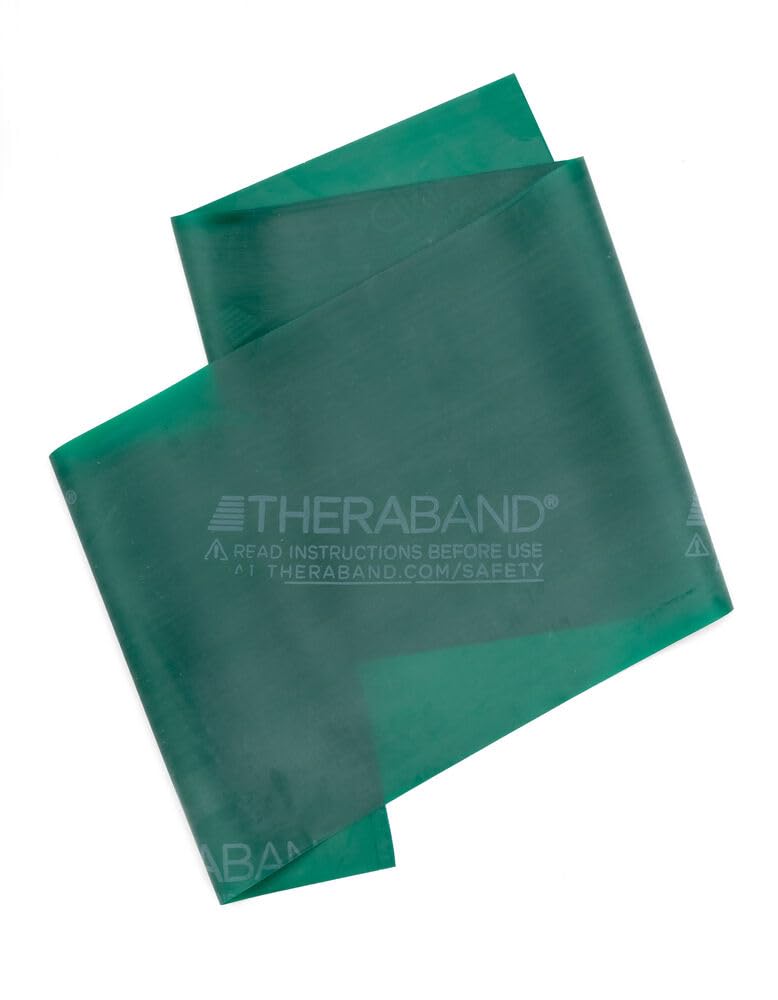THERABAND Resistance Bands, 6 Yard Roll Professional Latex Elastic Band For Upper & Lower Body, Core Exercise, Physical Therapy, Pilates, Home Workouts, & Rehab, Green, Heavy, Level 4 Level 3 / Heavy - Green