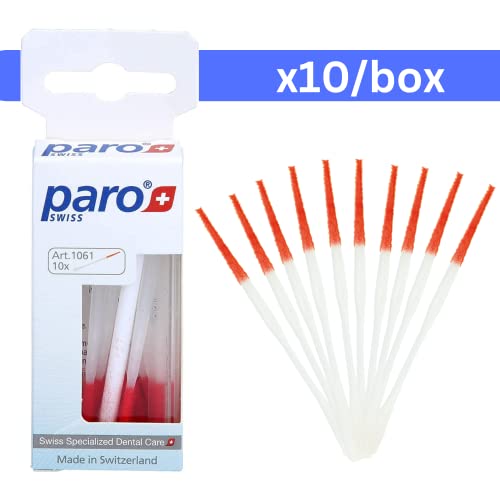 Paro Brush Stick | Interdental Brush Between Teeth, Implants and Braces, Flossing Interdental Tool for Tooth Cleaning | (1 x 10 St) - 6 Pack