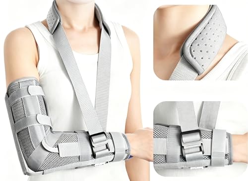 Elbow Joint Fixation Brace, Elbow Immobilizer, Arm Support Splint Adjustable Arm Sling for Fractures, Post-Surgery Recovery,Bursitis and Tendonitis (M) M：Height 5′5″ – 5′9″