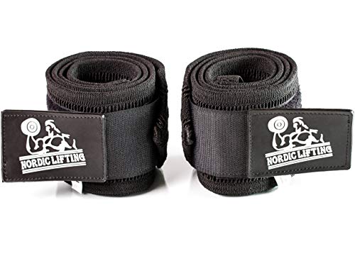 Nordic Lifting Elbow Compression Sleeves (1 Pair, Medium) and Wrist Wraps Super Heavy Duty Multi-Purpose Design (1 Pair/2 Wraps)