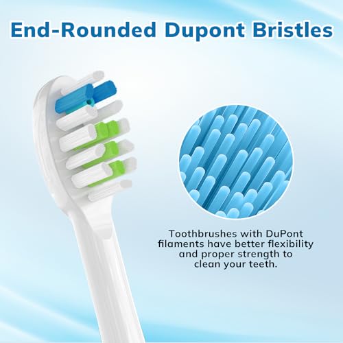 6 Pack Replacement Replacement Brush Heads for 𝗪𝗮𝘁𝗲𝗿𝗽𝗶𝗸 𝐒𝐨𝐧𝐢𝐜-𝐅𝐮𝐬𝐢𝐨𝐧 Flossing Toothbrush Compatible with Sonic Fusion SF01/SF02 and Sonic Fusion 2.0 SF03/SF04- White with Caps 6p White