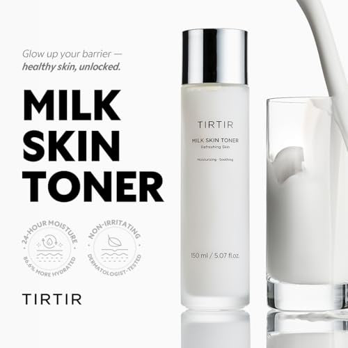 TIRTIR Milk Skin Rice Toner - Deep Moisturizing, Hydrating and Refreshing for face, Niacinamide, Ceramide, Rice Bran Extract, Nature-Oriented Ingredients, Korean Skin Care, Vegan, 150ml / 5.07 fl.oz. Original 5.07 Fl Oz (Pack of 1)