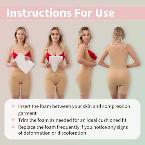 5 Pack Lipo Foam Pads, 8" x 11" Post Surgery Lipo Foam Sheets for Liposuction, BBL, Tummy Tuck, Reduce Swelling & Bruising, Flattening Abdominal Compression Garments Multi-Purpose Post Surgery Lipo Foam (White) White